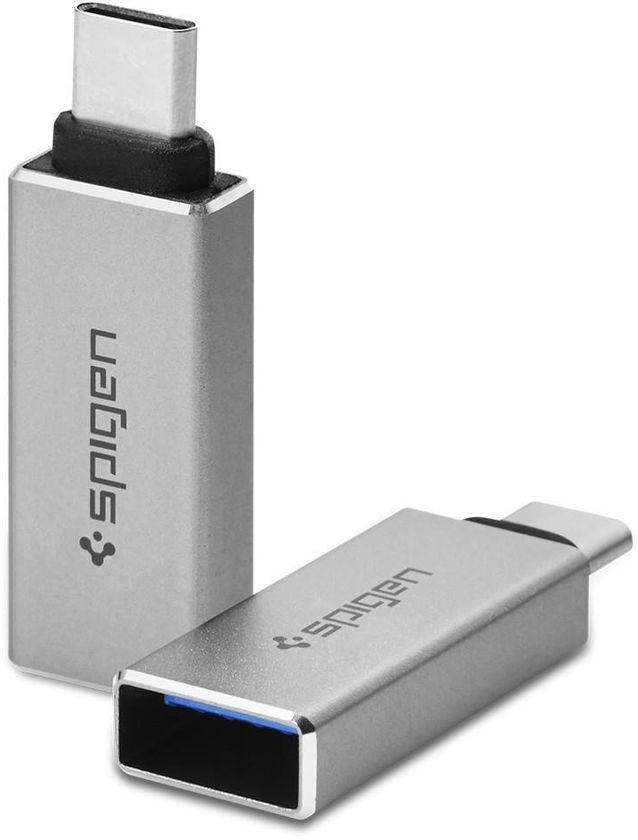 Spigen Essential CA300 USB A Female to USB Type C Male Adapter - 2 Pack