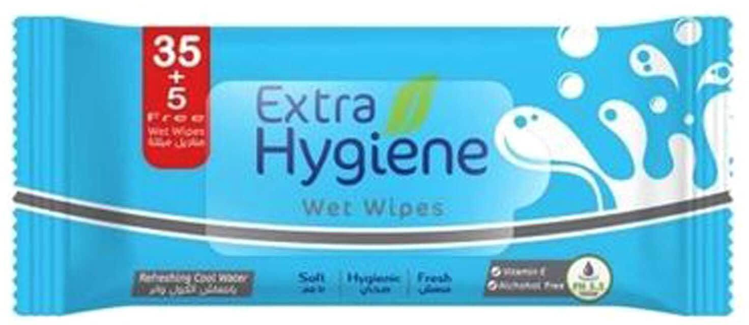 Extra Hygiene Cool Wet Wipes - 40 Wipes