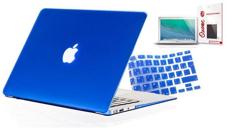 Macbook Air 11 Inches 3 In 1 Combo Of Case, Arabic Uk Keyboard & Ozone Screen Guard -  Blue