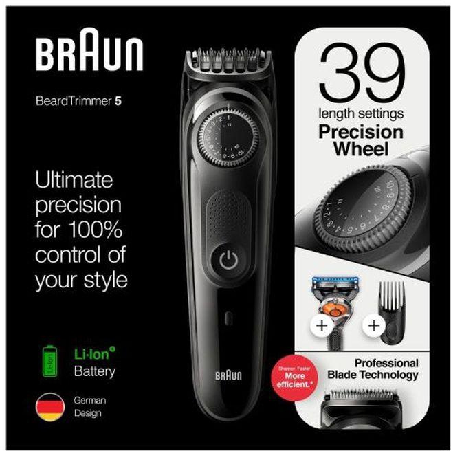 Braun BT5242 Beard Trimmer With Precision Dial, 2 Combs + Gillette Fusion5 ProGlide Razor