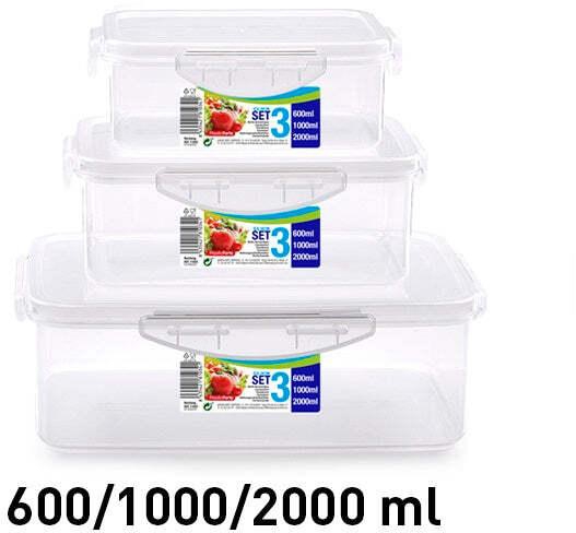 Plastic Forte Food Containers, Set Of 3