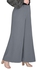 Smoky Egypt Wide Leg High Waist Crepe Pants With Flat Front And Elastic Back Band - Dark Grey