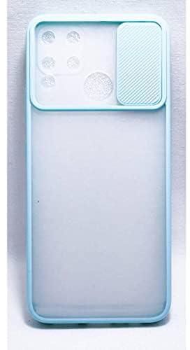 Full Range back case With Camera Flip Cover For OPPO Realme c12 / Realme C15 . Clear Turquoise