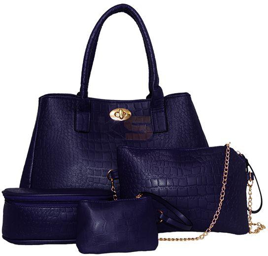 MYSMAR – VG117 Bundle 4in1 Navy Blue PU Leather Ladies Handbags