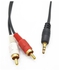 Digital Cable Stereo Audio 3.5 mm to 2-RCA Cable (Male to Male) 1.5 m