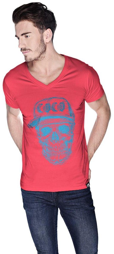 Creo Light Blue Coco Skull T-Shirt For Men - Xl, Pink