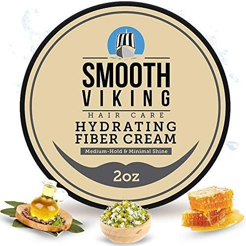 Hair Cream For Men | Smooth Viking Hydrating Fiber Cream for Styling (2 Ounces) - Hair Styling Cream for Matte Finish & Medium Hold - Water Soluble Hair Shaping Cream For Everyday Use