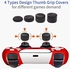 Rock Pow Thicken Grip Silicone Skin Case Anti-Slip Protector Cover with 8 Thumb Grips for Ps5 (Red)