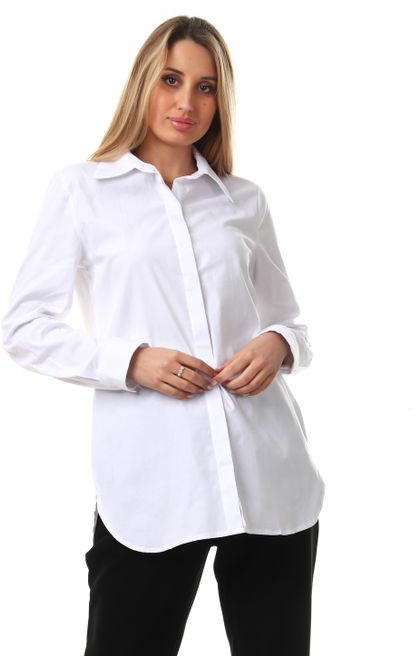 Esla Pleated Full Buttons Downs Shirt - White