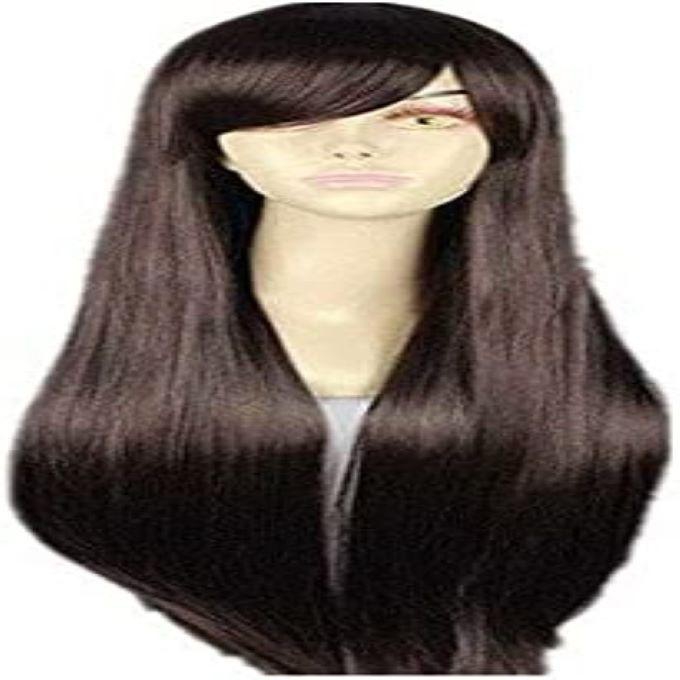 Uni-Color Long Non-thermal And Washable Wig - Dark Chocolate Brown For Women