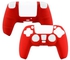 Grips Compatible for PS5 Controller Grips,Pandaren Skin Texture Pattern Cover for Sony Playstation 5 Sweat-Proof Anti-Slip Silicone Cover Hand Grip with 8pcs FPS Pro Thumbsticks Cap Protector(Red)
