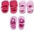 حذاء كروشيه للأطفال من السنافر - فوشي ، وردي فاتح ، وردي - 0-3 M (عبوة من 3)