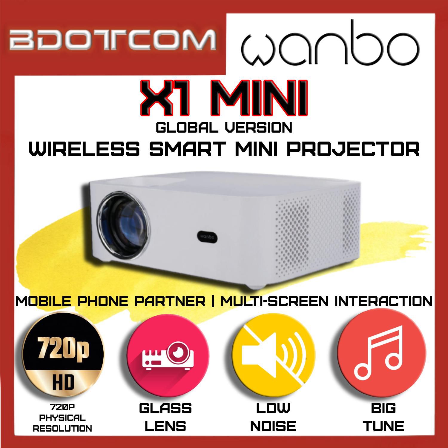 Wanbo [Ready Stock]  X1 - 4K Wireless Smart LCD Home Cinema Mini Projector