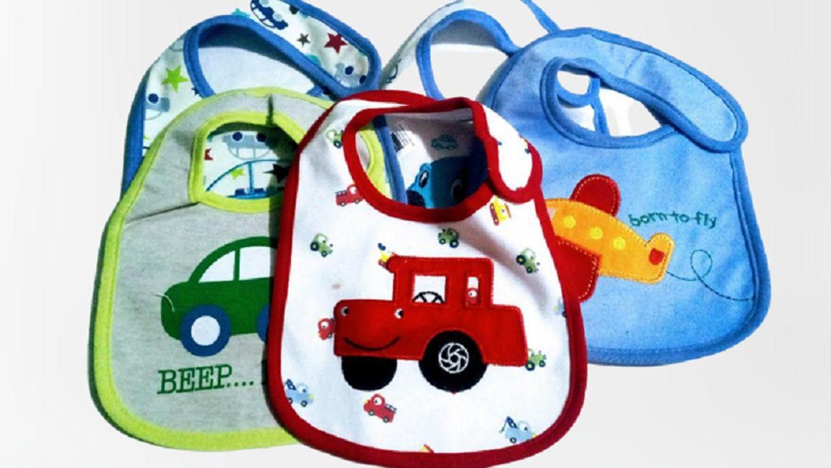 Baby Multi-color & Mixed Bibs- Set Of 5