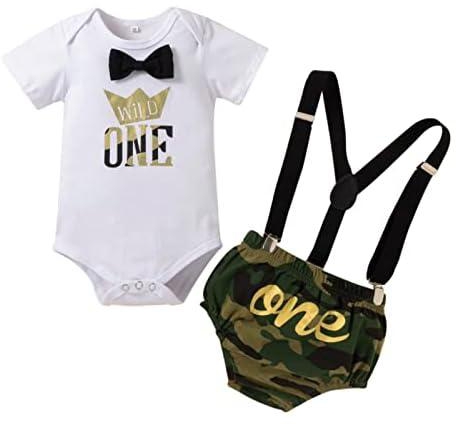 Smashing Bumpkins Baby Boys First Birthday Outfit, Wild One 1st Birthday Baby Baby Boy Cake Smash Outfit, Suspender, Dickie Bow Onesie, Baby Bloomers Outfit for Baby Boys 1st Birthday