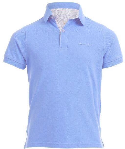Ted Marchel Solid Turn Down Collar T-shirt - Light Blue