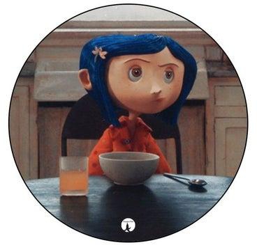 شارة مطبوعة بنمط فيلم "Coraline" برتقالي/ أزرق/ بيج