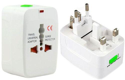 Plug Adapter, Universal EU US UK AU Travel AC Power Adaptor Plug(White)