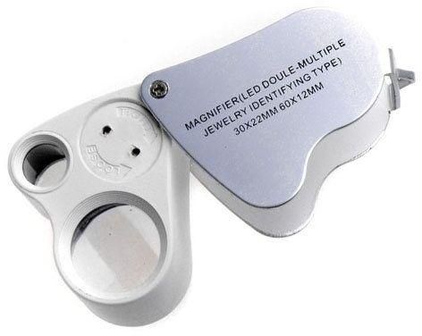 Double Glass Loupe Magnifier With LED Light LC-6187-A