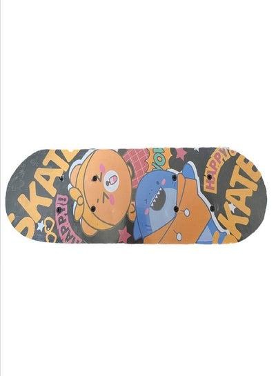 Kids Outdoor wooden Skateboard Beginner Sticker Holder Double Rocker Skateboard Short Board Full Size [small]