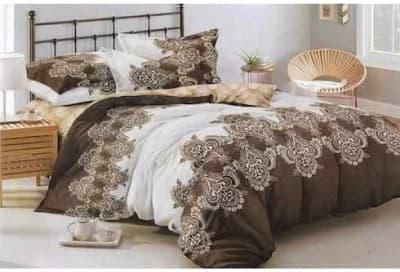 Brown Mixed With Off White Duvet Quilt And A Matching Bespread And