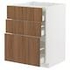 METOD / MAXIMERA Base cab f hob/3 fronts/3 drawers, white/Lerhyttan light grey, 60x60 cm - IKEA