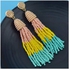 Colorful Bead Tassel Earrings For Women Statement-Red