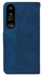 HuHa Case Cover Compatible For Sony Xperia 1 IV 2023 Geometric Embossed Leather Phone Case Blue