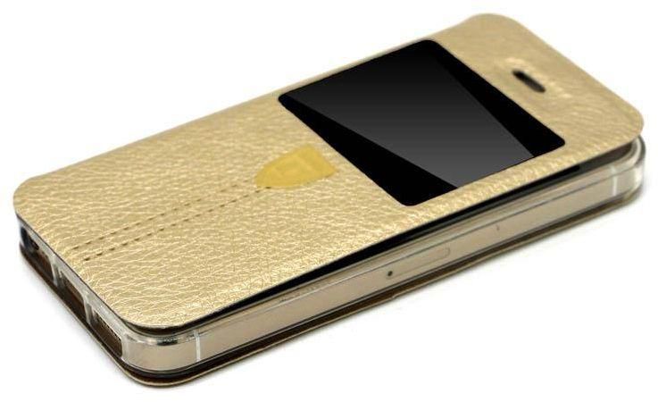 Flip cover case for Apple iphone 5S, SE and iphone 5 - Gold