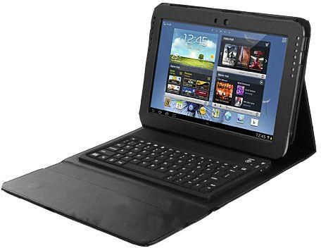 Bluetooth Keyboard with 10.1 inch Leather Case for Samsung Galaxy Tab P7510
