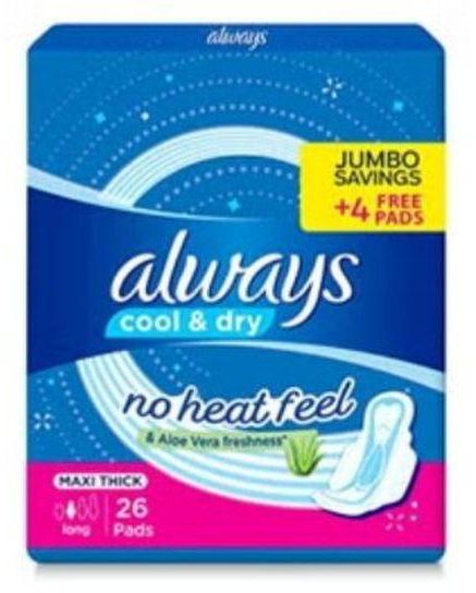 Always Always MAXI THICK , Long ,cool & dry, 26 Pads