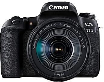 كاميرا دي اس ال ار 18-135 ملم، 24.2 ميجابكسل من كانون - اسود، Eos 77D Ef-S