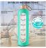 Glass Water Bottle with Time Marker Reminder Quotes, Leak Proof Reusable BPA Free Motivational Water Bottles with Silicone Sleeve and Bamboo Lid 32 Oz