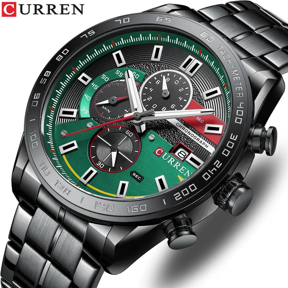 CURREN Watch for Men New Fashion Men Watches Quartz Wristwatches Stainless Steel Band Clock Male Chronograph Watches 8410