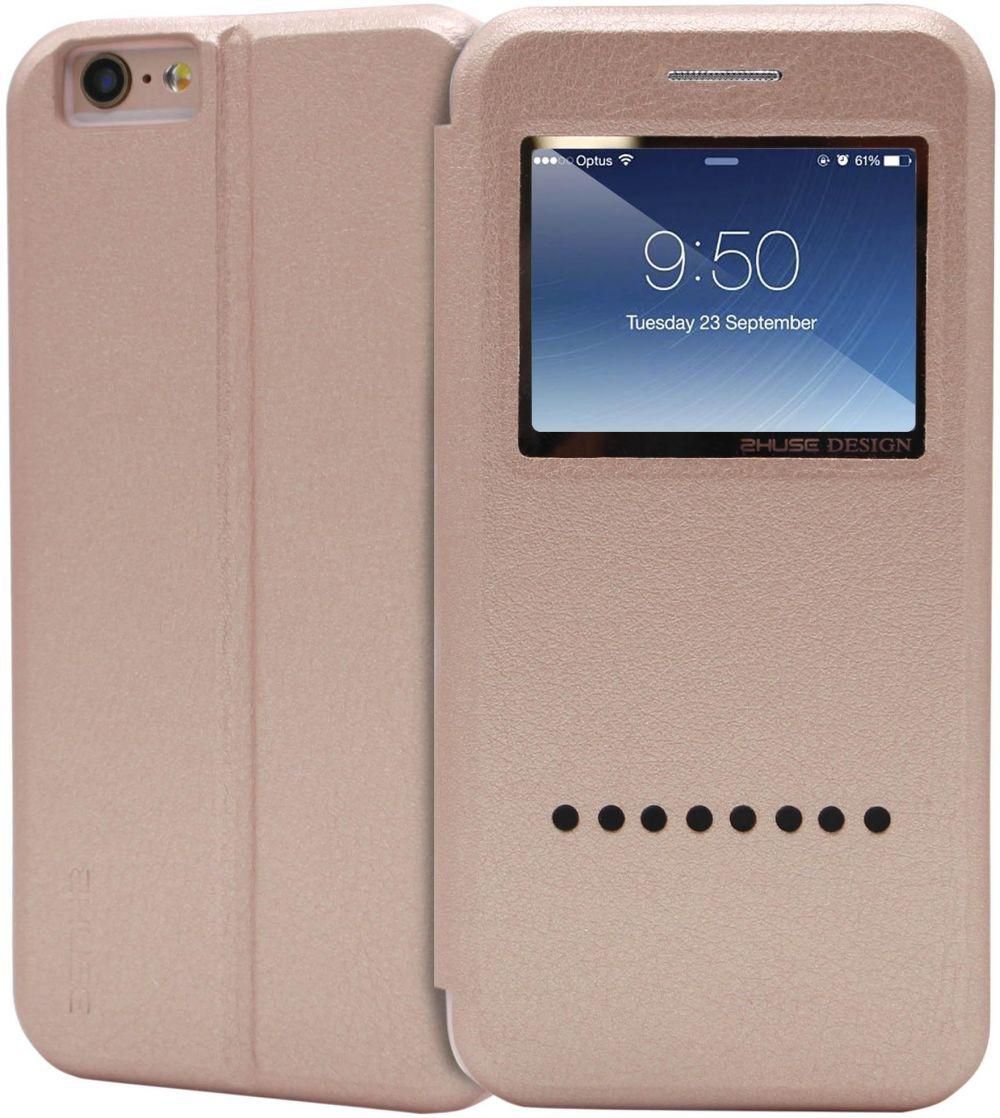 iPhone 6 Plus, 6S Plus Zhuse Magnet Closer Flip Case with Anti Broken Screen Protector in Pink/Rose Gold