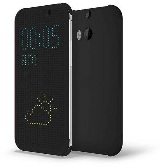 Premium Smart Dot View Case Cover Compatible with HTC One M8 - Black
