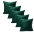 5-Piece Solid Pattern Decorative Pillow velvet Aqua Green 65 x 65cm