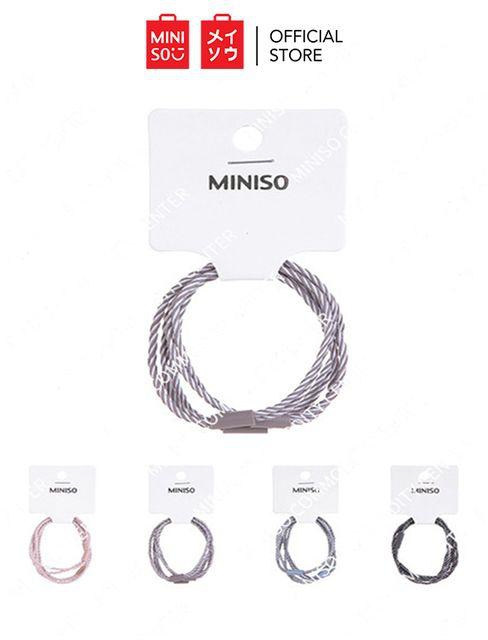 Miniso Stripe Series 2-in-1 Spiral Rubber Band 3 Pcs