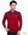 HE &amp; ME Spectrum Long Sleeves Polo T-Shirt - Size: L (Maroon)