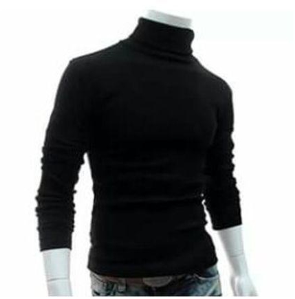 Fashion Turtle Neck Sweater - Black