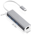 USB-C / Type-C To Gigabit Ethernet RJ45 & 3 X USB 3.0 Adapter Converter HUB, Computer External Tablet Phone Universal(Silver)