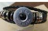 Shotgun Bracelet Black Leather and Braided Bands With Swarovski Jet Crystal
