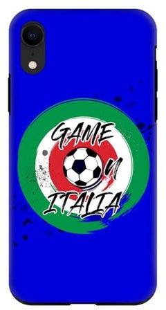 غطاء حماية واقٍ لهاتف أبل آيفون XR تصميم مزين بعبارة "Game On Italia"