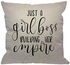 HGOD DESIGNS Quote Throw Pillow Cover,Just A Girl Building Her Empire Inspirational Phrase Modern Feminism Quote Decorative Pillow Cases Cotton Linen Cushion Cover for Home Sofa Couch 18x18 inch
