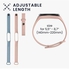 Straps Compatible with Xiaomi Mi Band 7 / Band 6 / Band 5 Straps - 2x Replacement Silicone Watch Bands - Dusty Pink/Light Blue