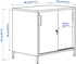 TROTTEN Cabinet with sliding doors - white 80x55x75 cm