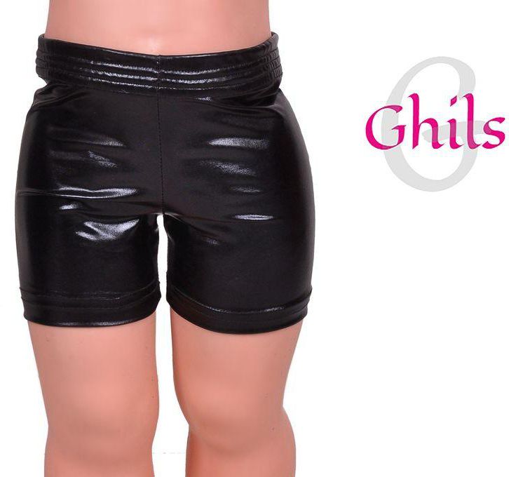 Ghils Short - Ghils . Girls' Lycra Disco Leather - Black
