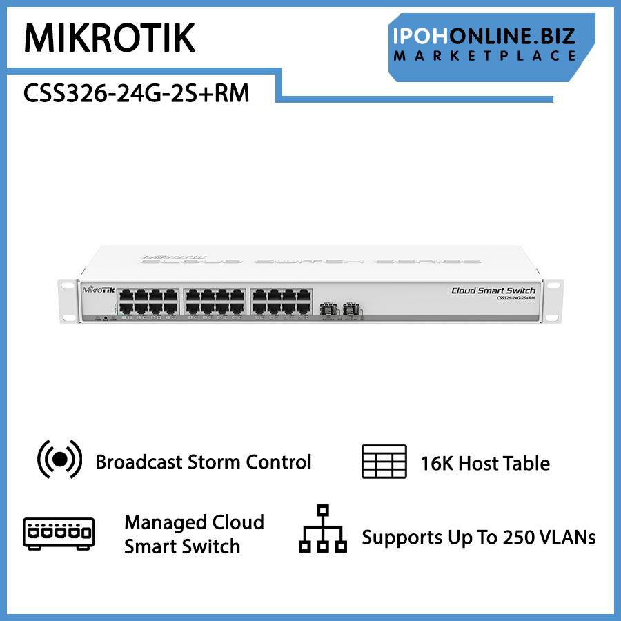 MIKROTIK CSS326-24G-2S+RM Cloud Smart Switch 24 port Gigabit