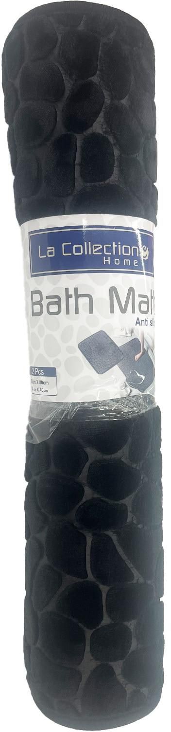 La Collection Bath Mat Set - 2 Pieces - Black