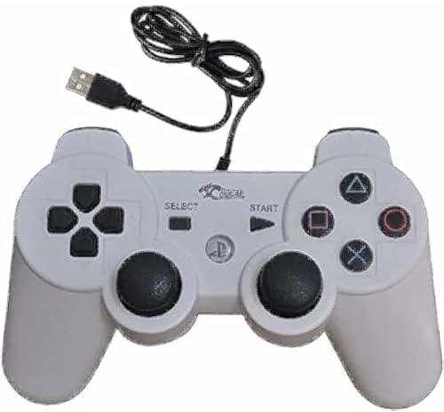 وحدة تحكم بالعاب الفيديو دوال شوك بسلك لجهاز بلاي ستيشن 3، (ابيض)، USB